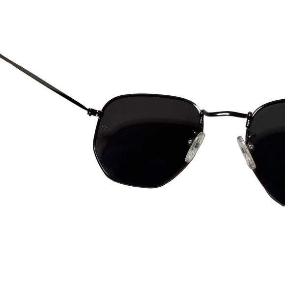 Retro Hexagonal Geometric Sunglasses Mirror Lens Classic Hipster Style Pre-Owned - Picture 8 of 11